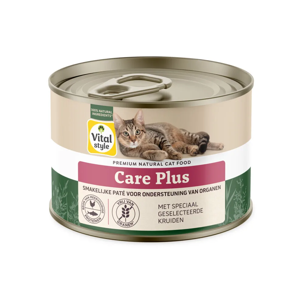 Kattenvoer Blik Care Plus 200 gr van VitalStyle – productfoto
