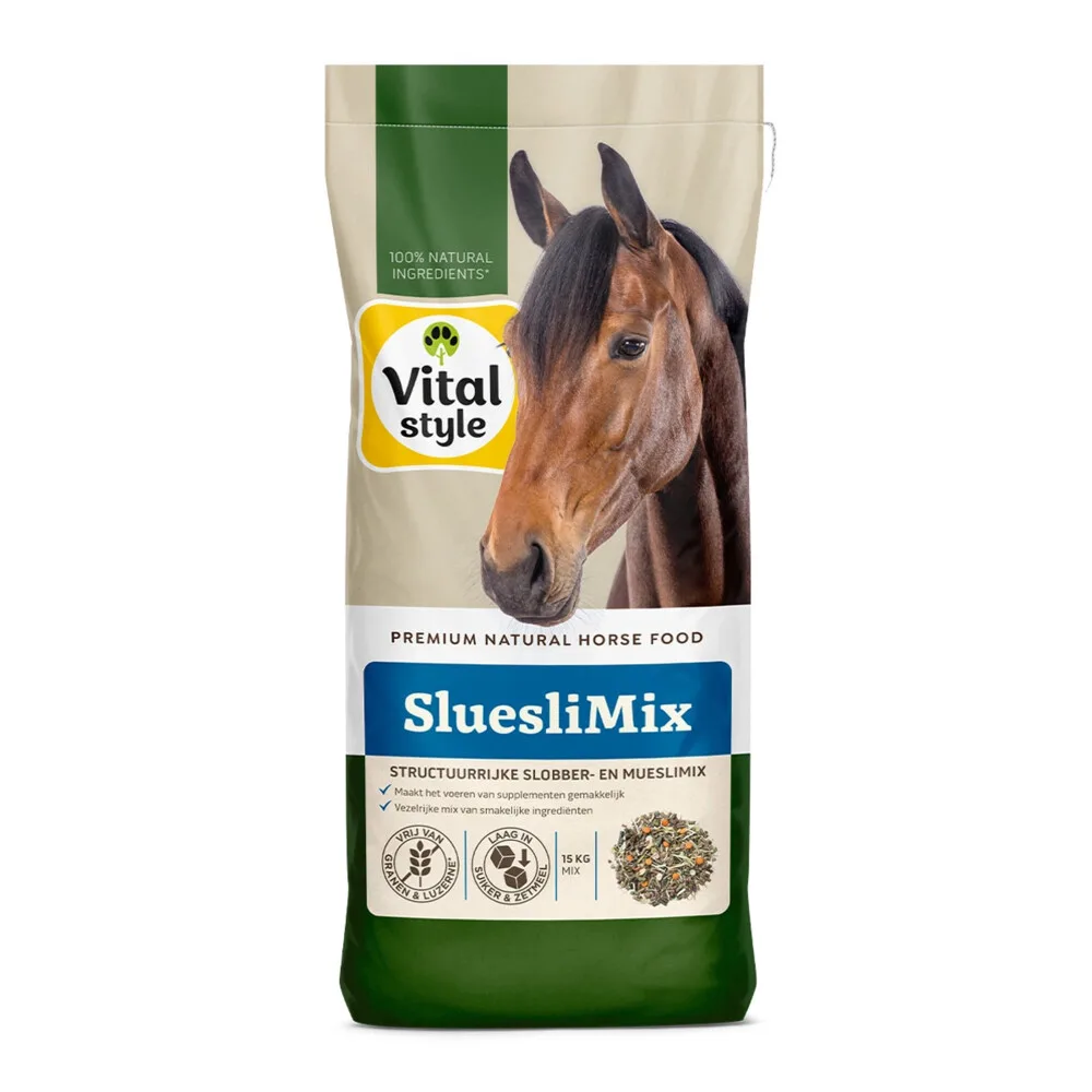 Paardenmuesli Slueslimix 15 kg van VitalStyle – productfoto
