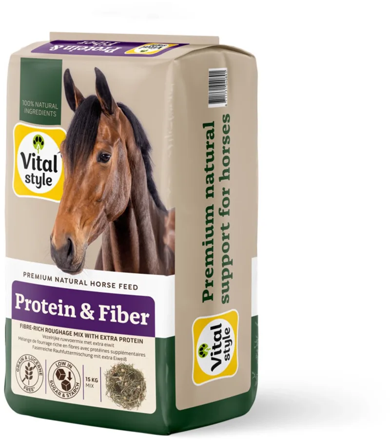 Paardenvoer Ruwvoermix Protein & Fiber 15 kg de VitalStyle – photo produit