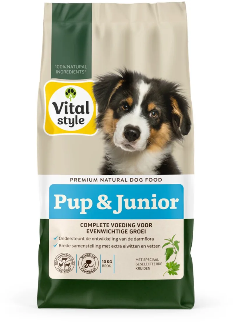 Puppy & Junior Hondenvoer - 2 x 10 kg - Voordeelverpakking de VitalStyle – photo produit