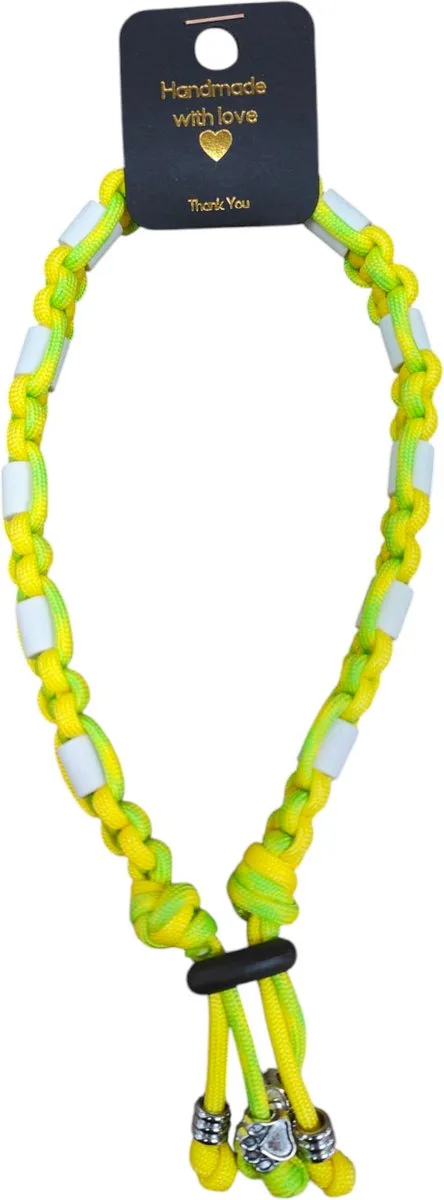 Anti-vlooien en tekenband fluoreserend geel/groen nekomtrek 25 cm