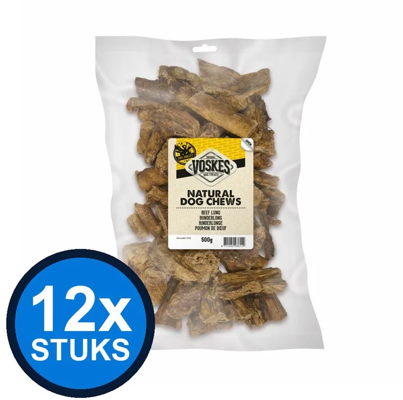 12x Voskes Runderlong - Hondensnack Natural Dog Chews - 500g de Voskes – photo produit
