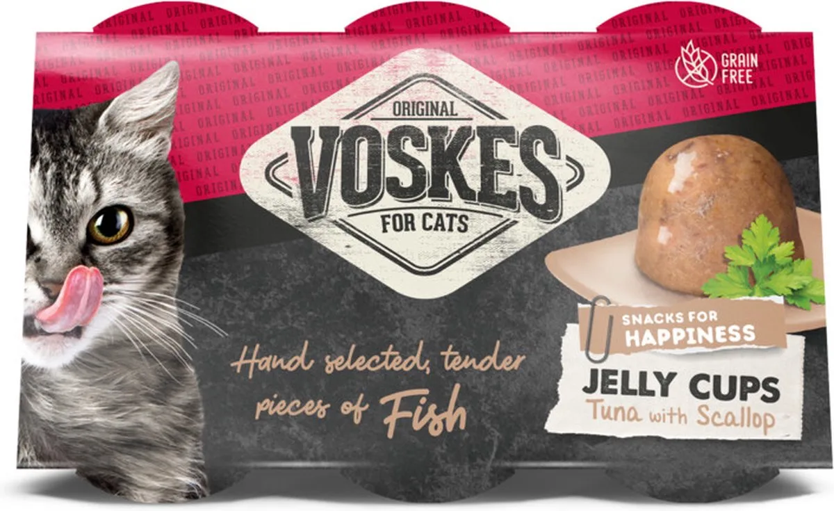 12x Voskes Tender Pieces Tonijn en Sint - Jakobsschelp 6 x 25 gr de Voskes – photo produit