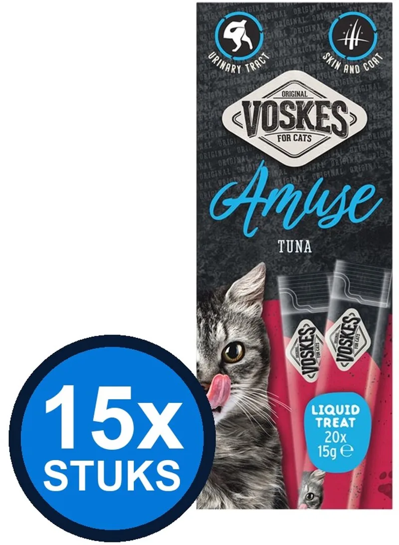 15x Voskes Amuse Liquid Treat Tonijn - Kattensnack - 20x15g by Voskes – product photo