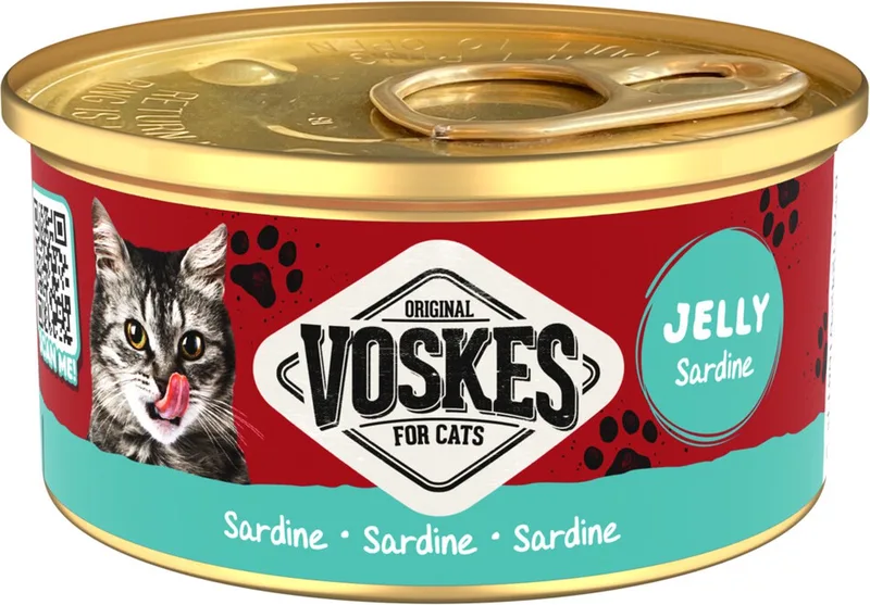 24x Voskes Kattenvoer Nat Gelei Sardine 85 gr de Voskes – photo produit