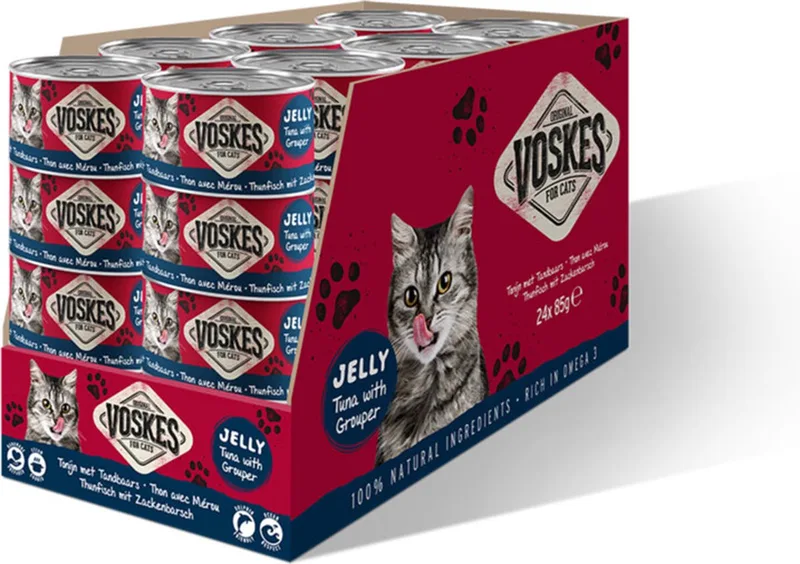 24x Voskes Kattenvoer Nat Tonijn met Tandbaars 85 gr de Voskes – photo produit