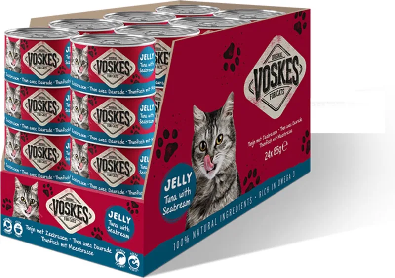 24x Voskes Kattenvoer Nat Tonijn met Zeebrasem 85 gr by Voskes – product photo