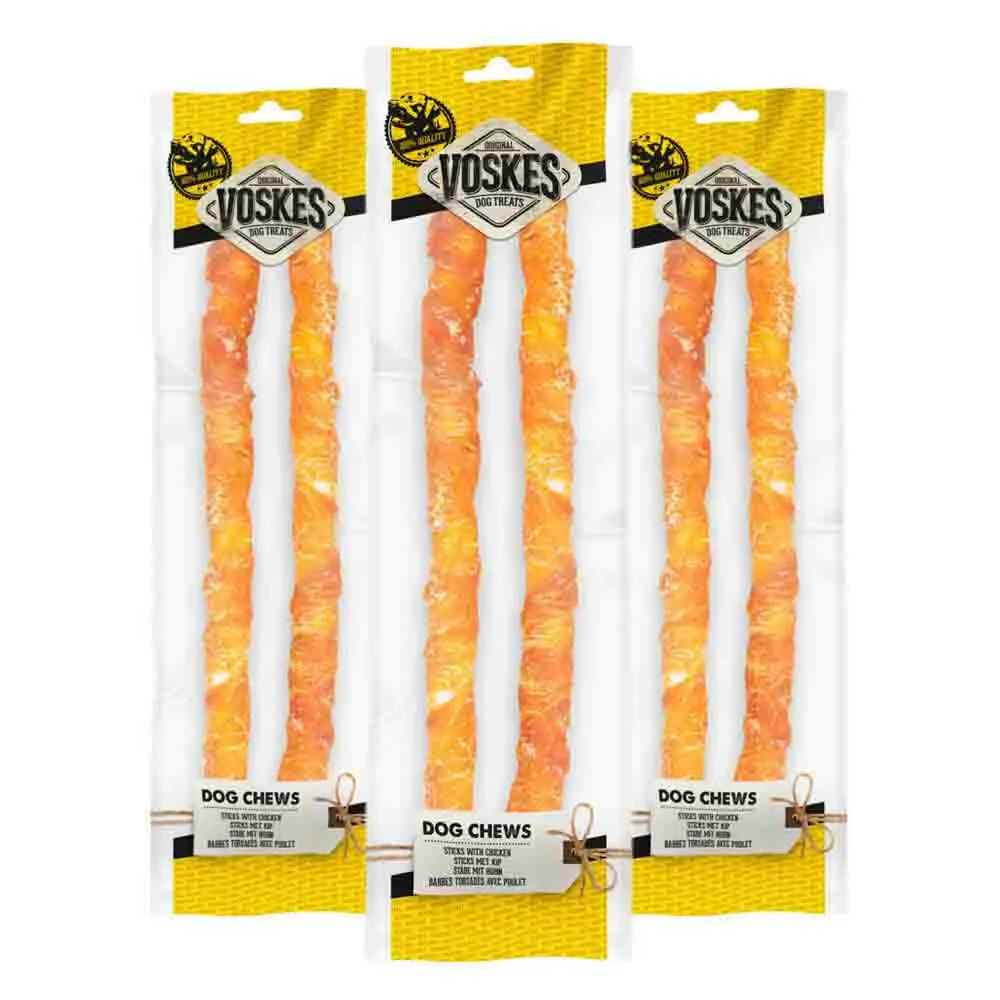 3x Voskes Hondensnack Stick Met Kip 40 cm 2 stuks van Voskes – productfoto
