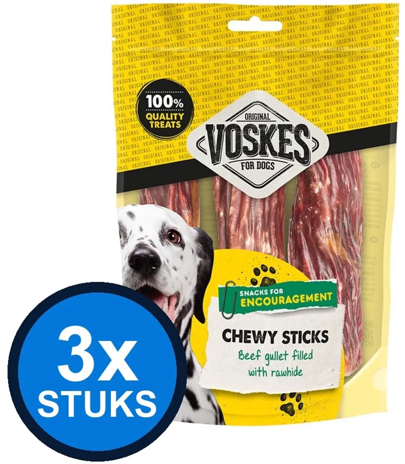 3x Voskes Runderluchtpijp met Rund - Hondensnack by Voskes – product photo