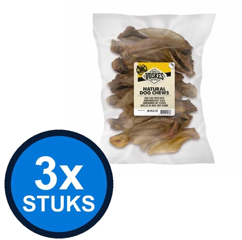 3x Voskes Runderoren - Hondensnack - 8 stuks von Voskes – Produktfoto
