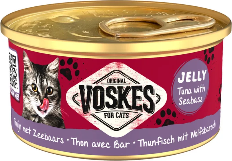 48x Voskes Kattenvoer Nat Tonijn met Zeebaars 85 gr de Voskes – photo produit