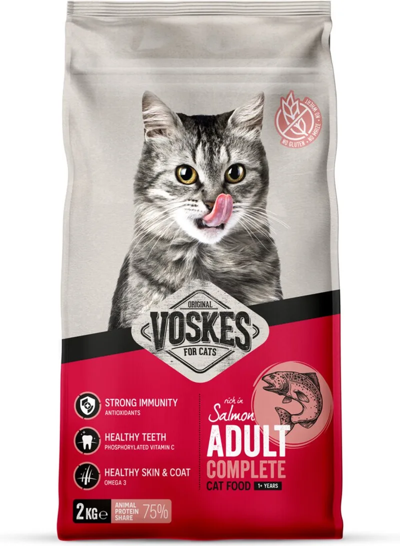 6x Voskes Kattenbrokken Adult Zalm 2 kg von Voskes – Produktfoto