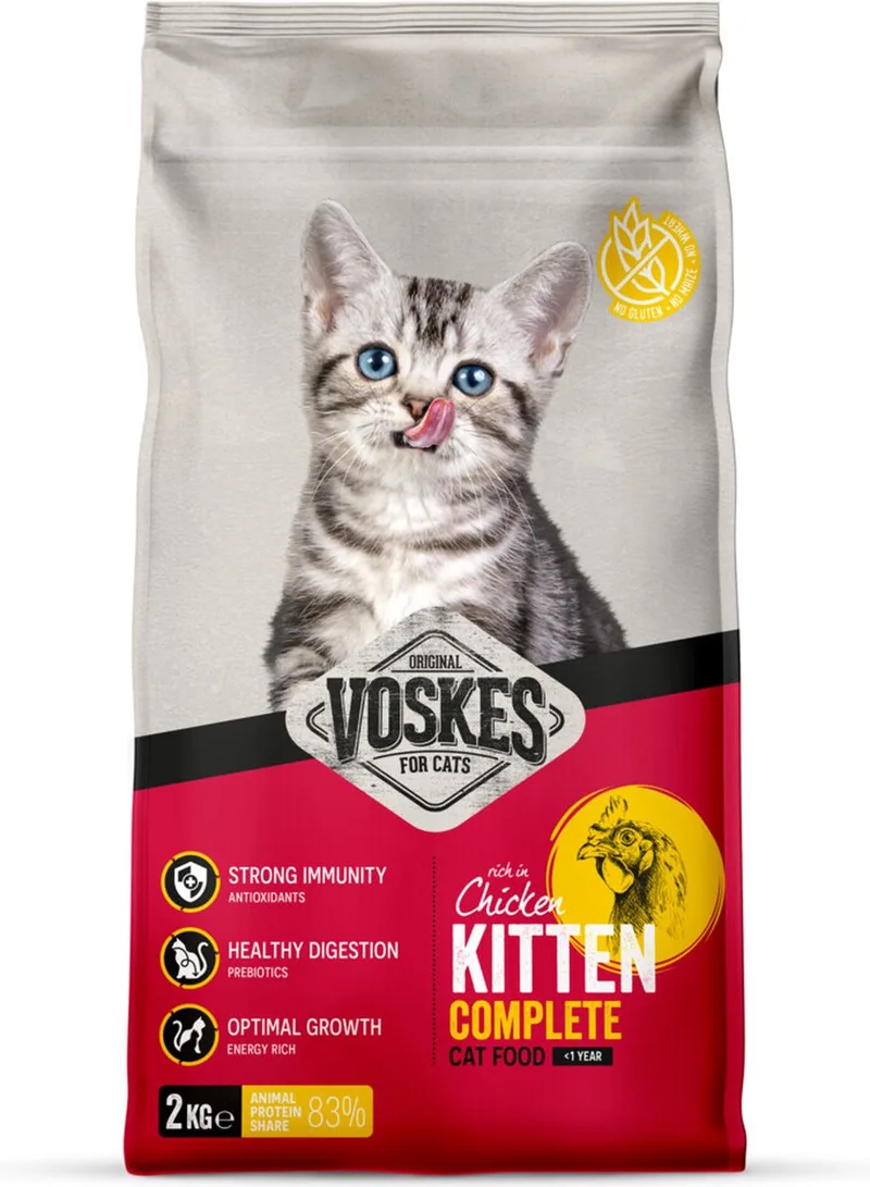 6x Voskes Kattenbrokken Kitten Kip 2 kg fra Voskes – produktbillede