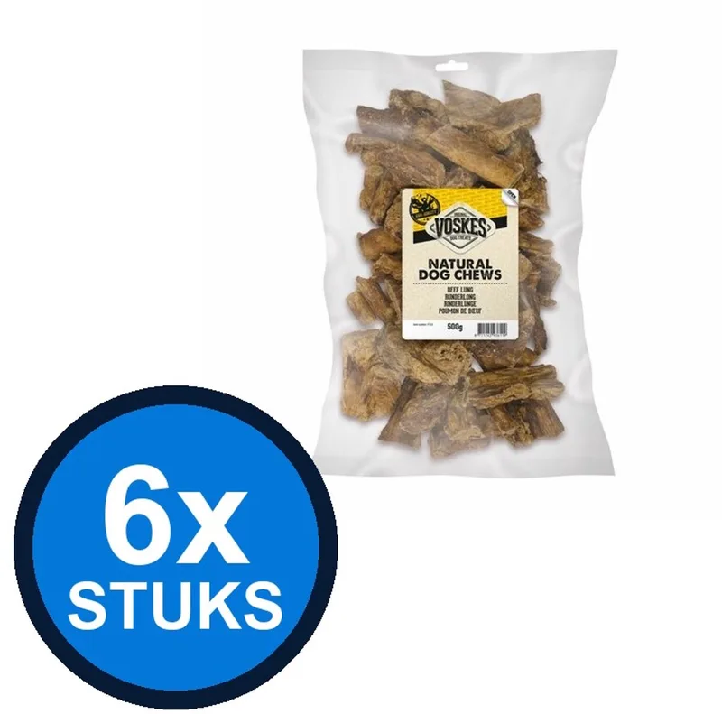 6x Voskes Runderlong - Hondensnack - 500g by Voskes – product photo