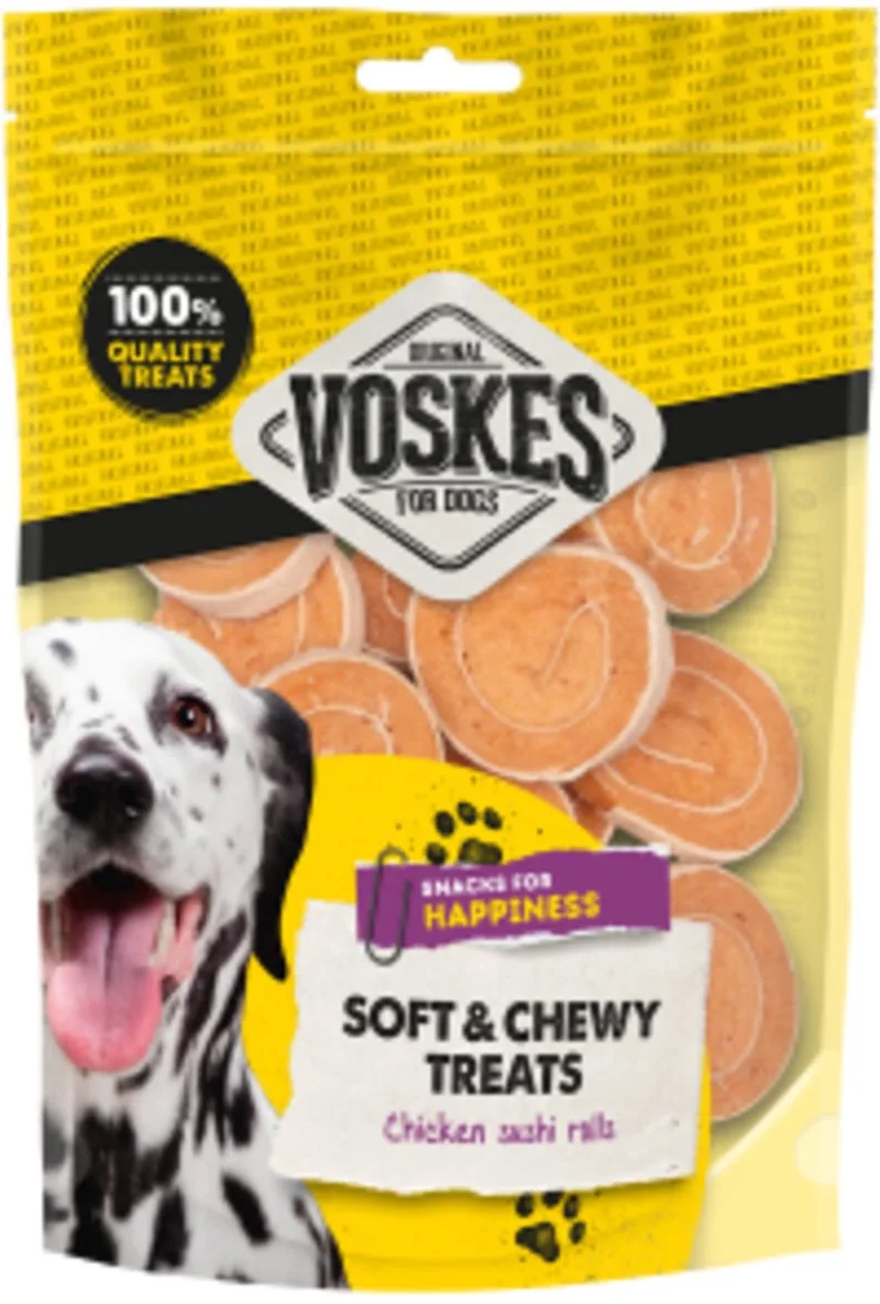 Hondensnack Kip Sushi - 10 x 100 gr - Voordeelverpakking de Voskes – photo produit