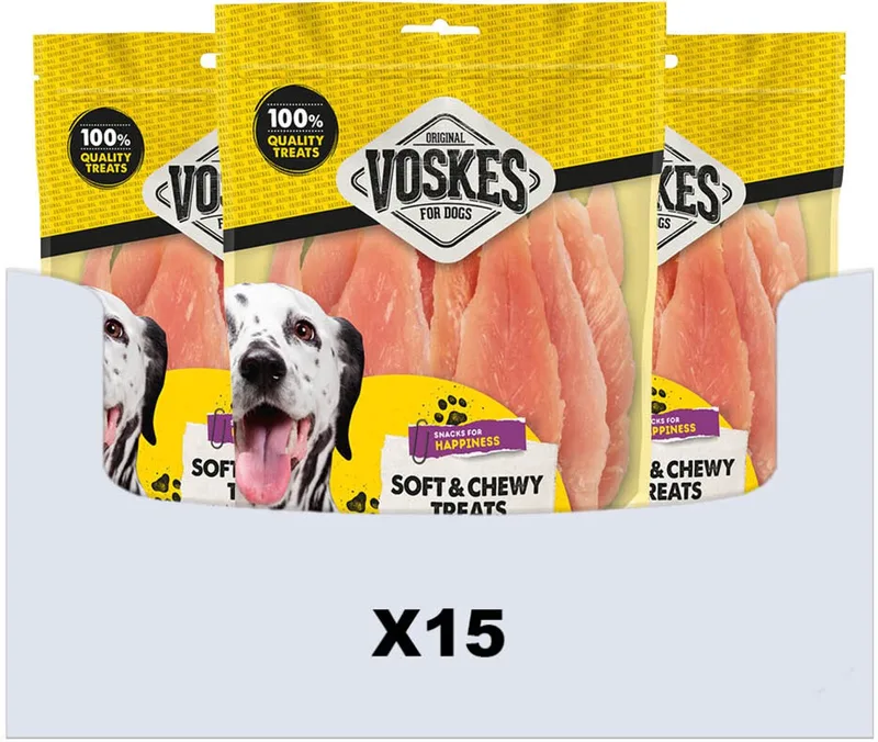 Hondensnack Kippenborst - 15 x 400 gr - Voordeelverpakking de Voskes – photo produit