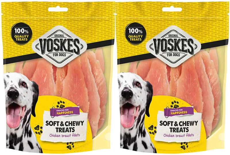 Hondensnack Kippenborst - 2 x 400 gr - Voordeelverpakking by Voskes – product photo