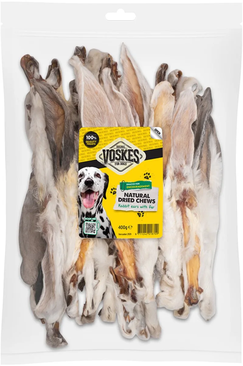 Hondensnack Konijnenoren met Vacht - 400 gr von Voskes – Produktfoto