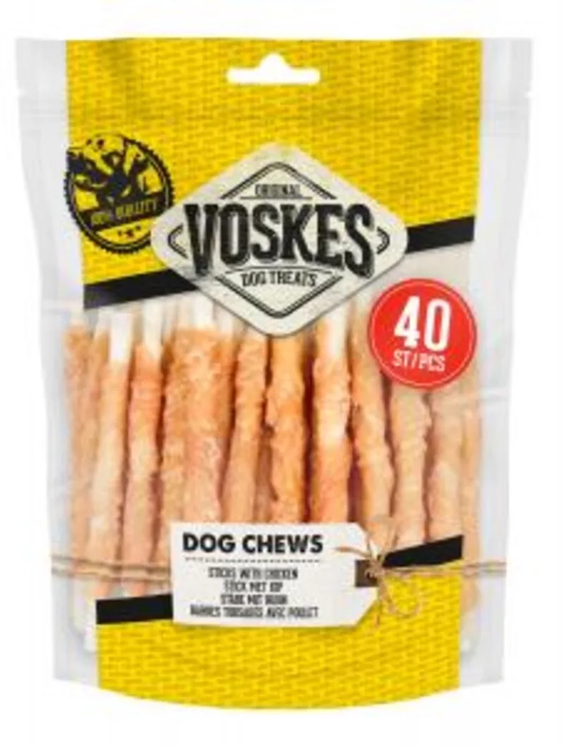 Hondensnack Rawhide Sticks Kip - 400 gr by Voskes – product photo