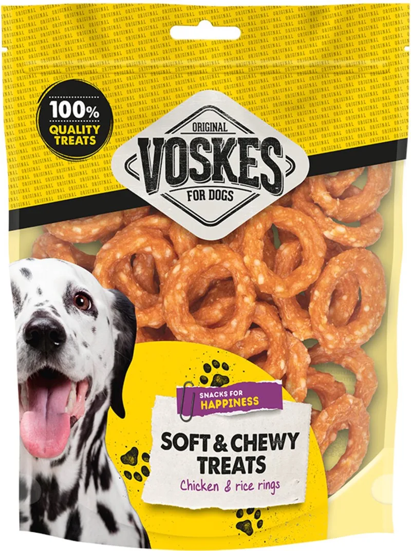 Hondensnack Ringen Kip & Rijst - 400 gr by Voskes – product photo
