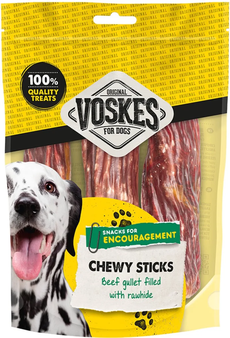 Hondensnack Runderluchtpijp met Runderhuid - 3 stuks de Voskes – photo produit