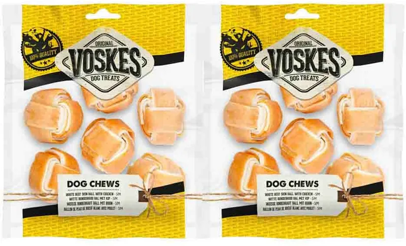 Hondensnacks Bal White Kip - 3 x 6 stuks - Voordeelverpakking de Voskes – photo produit