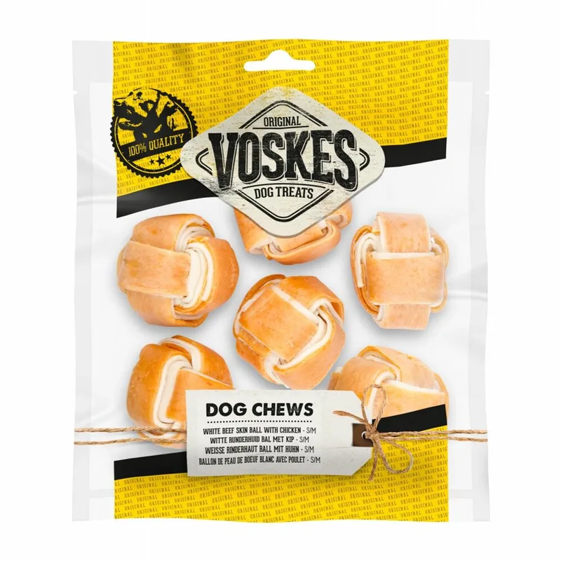 Hondensnacks Bal White Kip - 6 stuks de Voskes – photo produit