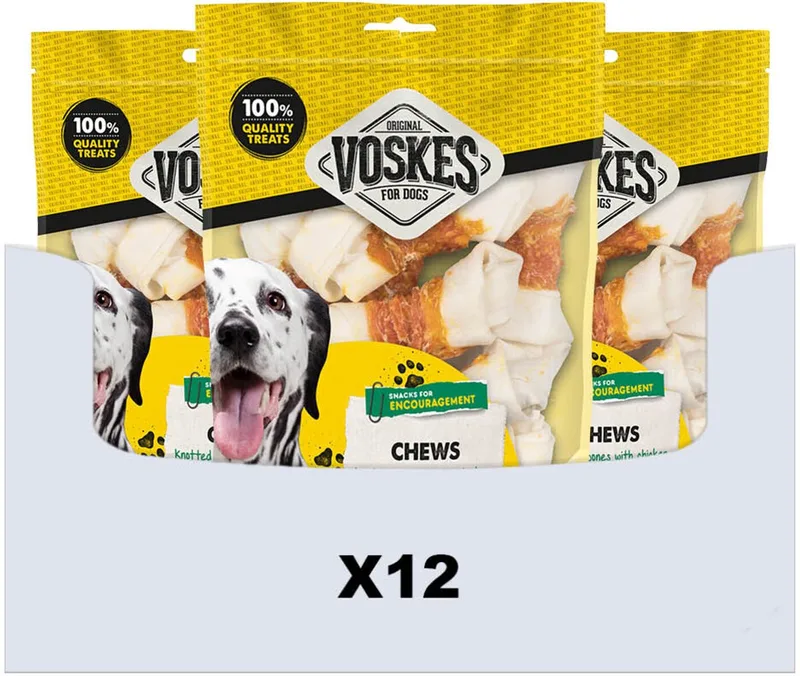 Hondensnacks Blanke Kauwknopen Met Kip - 12 x 10 stuks - Voordeelverpakking de Voskes – photo produit