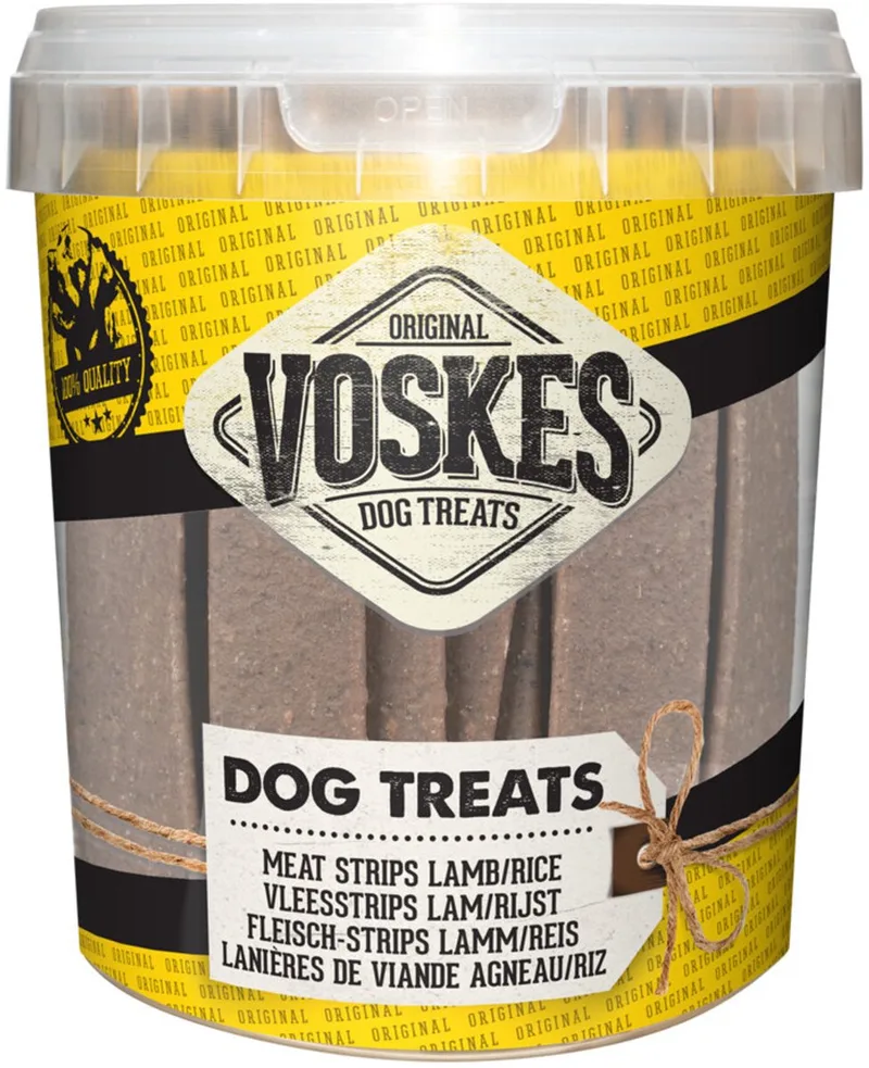 Hondensnacks Emmer Vleesstrips Lam - 600 gr de Voskes – photo produit