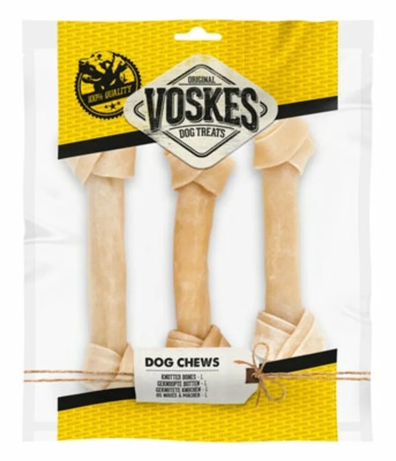 Hondensnacks Geknoopte Botten XL - 3 stuks by Voskes – product photo