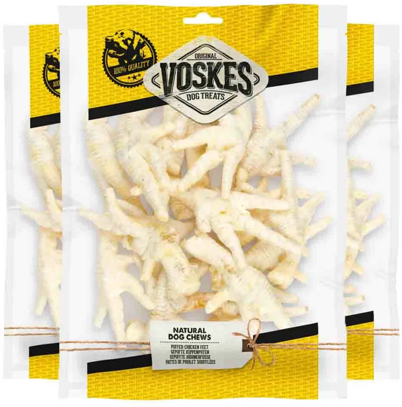 Hondensnacks Gepofte Kippenpoten - 3 x 300 gr - Voordeelverpakking von Voskes – Produktfoto