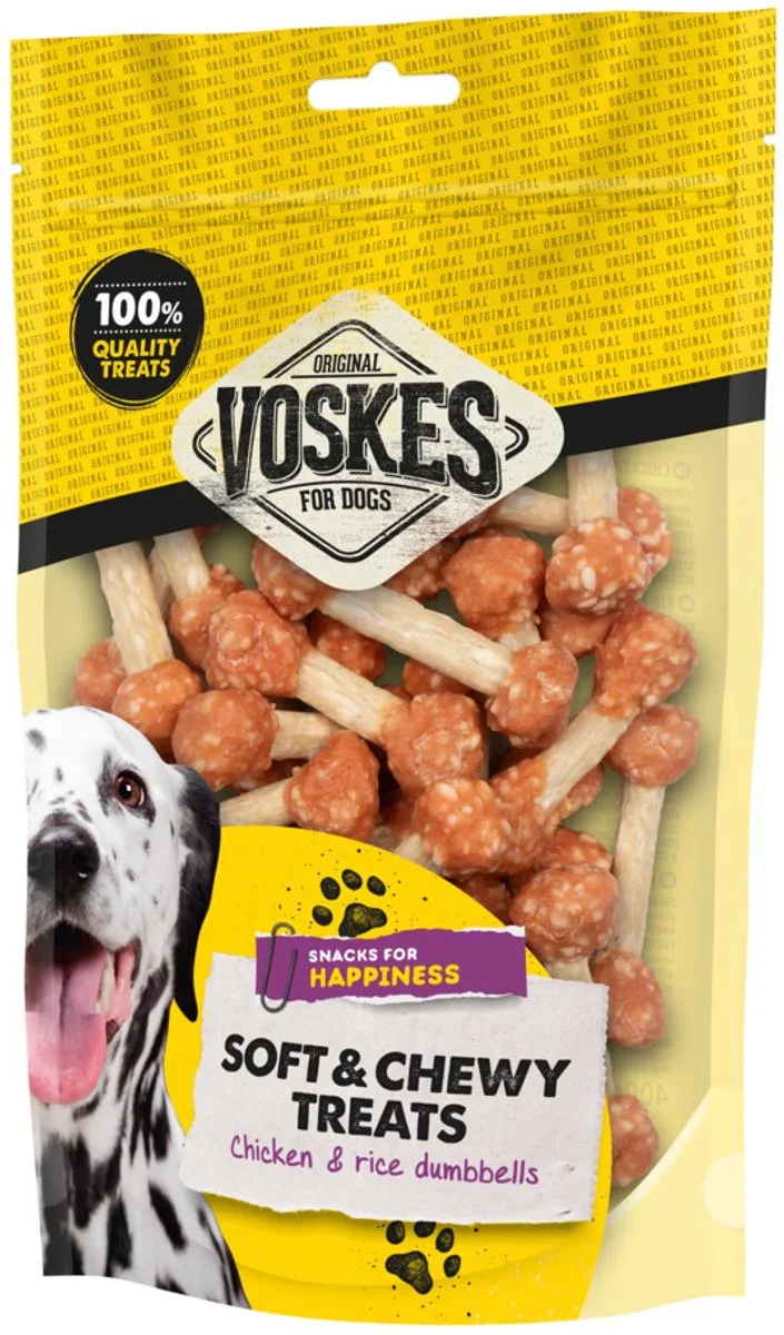 Hondensnacks Halters Kip & Rijst - 15 x 400 gr - Voordeelverpakking de Voskes – photo produit