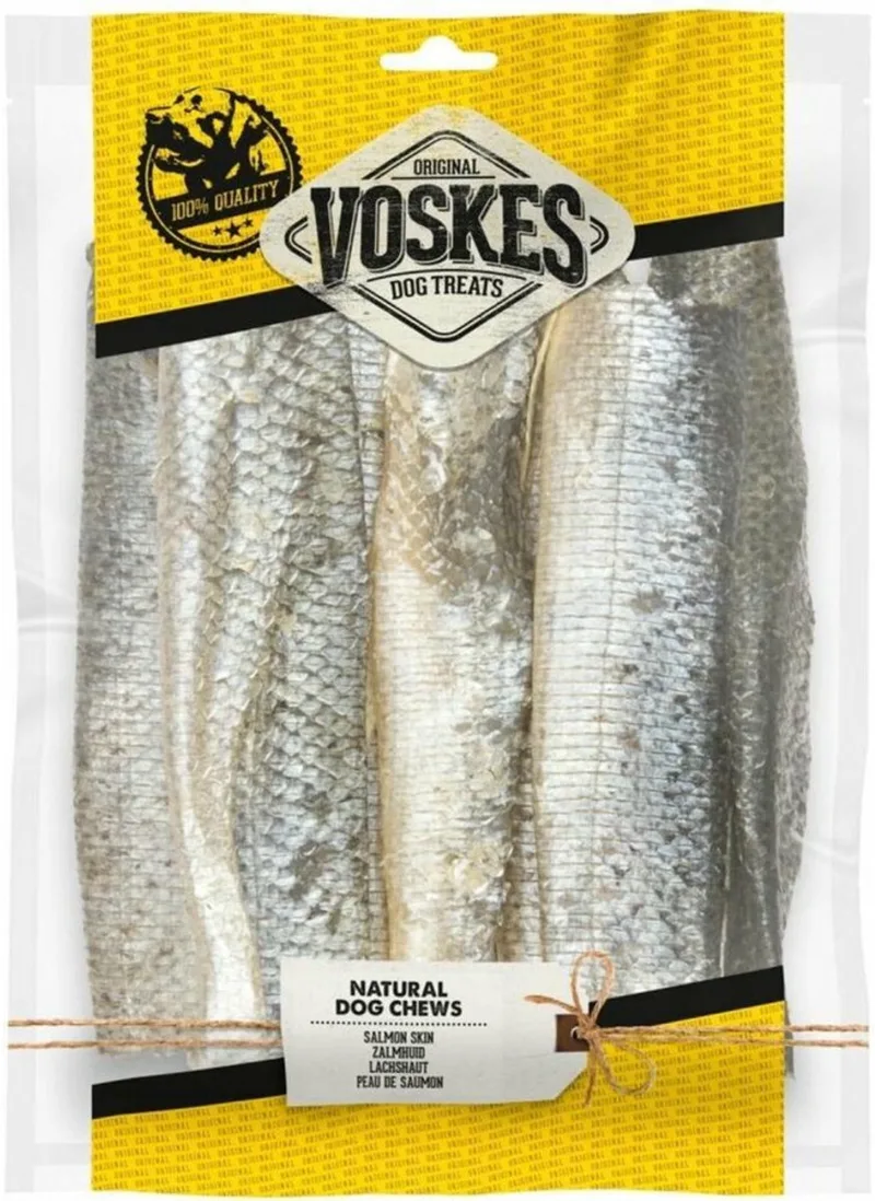 Hondensnacks Huid Zalm - 100 gr van Voskes – productfoto