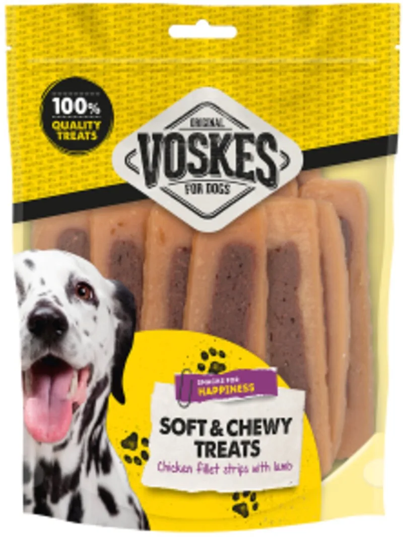 Hondensnacks Kip Filet Lam - 10 x 400 gr - Voordeelverpakking von Voskes – Produktfoto