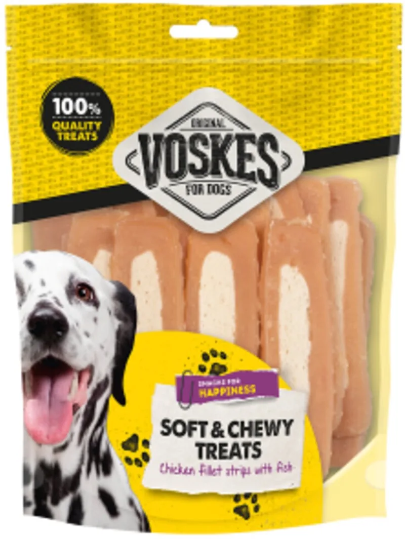 Hondensnacks Kip Filet Vis - 10 x 400 gr - Voordeelverpakking von Voskes – Produktfoto