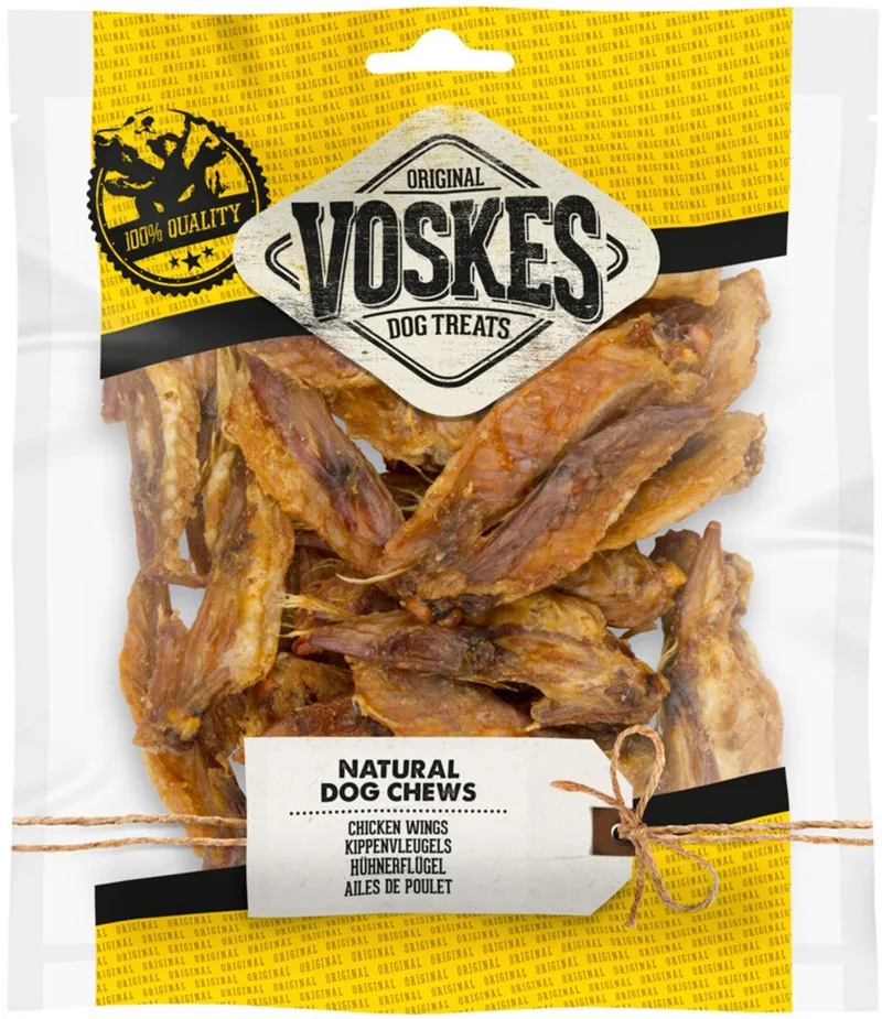 Hondensnacks Kippenvleugels - 12 x 150 gr - Voordeelverpakking de Voskes – photo produit