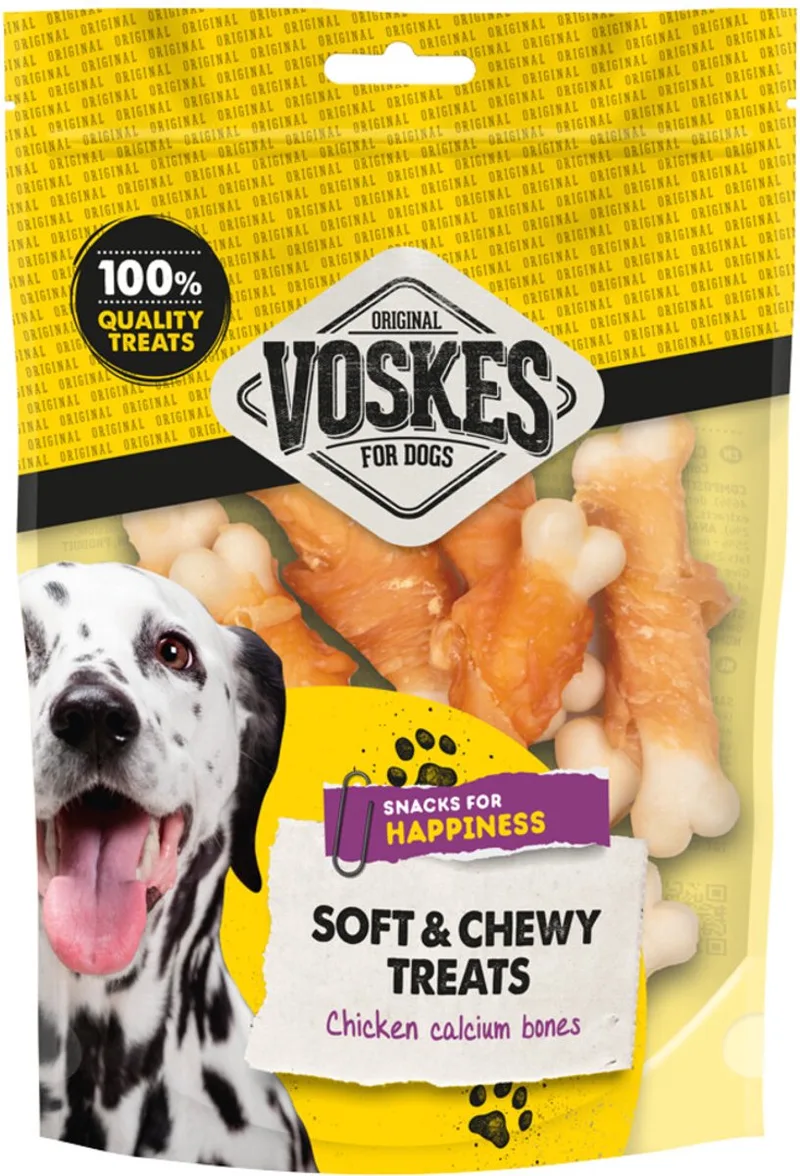 Hondensnacks Kluifjes Kip - 10 x 100 gr - Voordeelverpakking von Voskes – Produktfoto