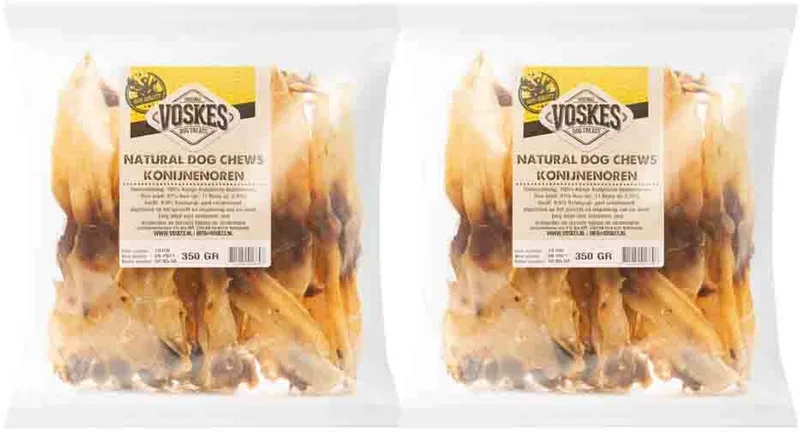 Hondensnacks Konijnenoren - 2 x 350 gr - Voordeelverpakking by Voskes – product photo