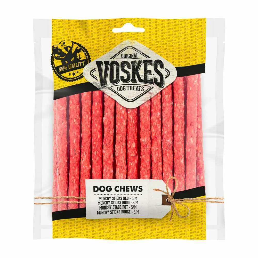 Hondensnacks Munchy Sticks Rood 25 stuks van Voskes – productfoto