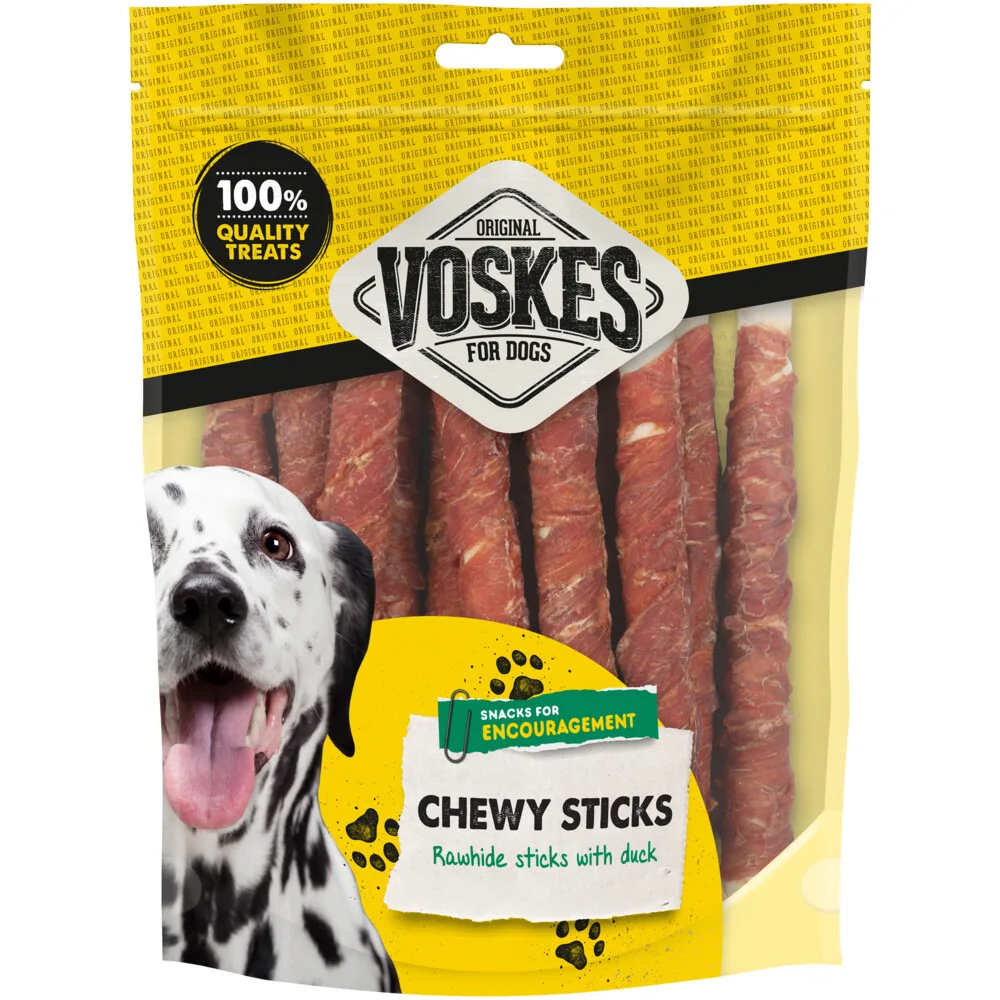 Hondensnacks Original Runderhuid Sticks Eend 12 stuks van Voskes – productfoto