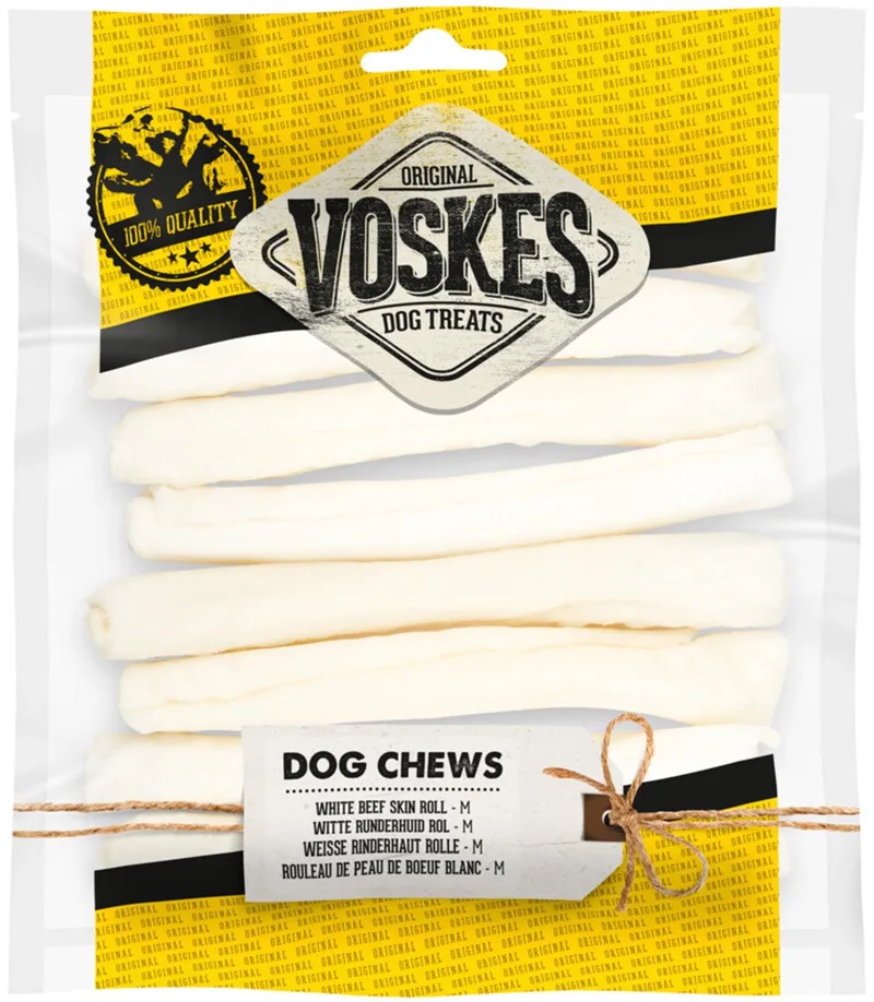 Hondensnacks Roll White M - 10 x 8 stuks - Voordeelverpakking by Voskes – product photo