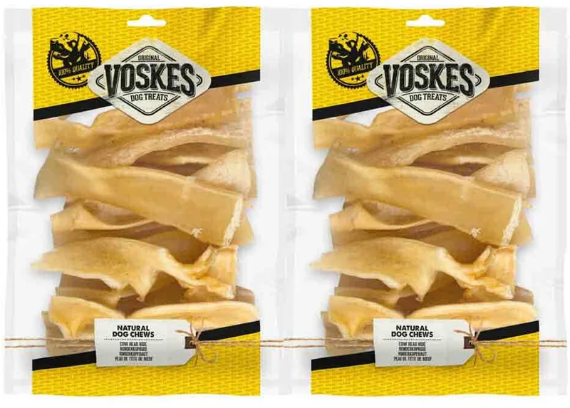 Hondensnacks Runderkophuid Stukken - 2 x 500 gr - Voordeelverpakking de Voskes – photo produit