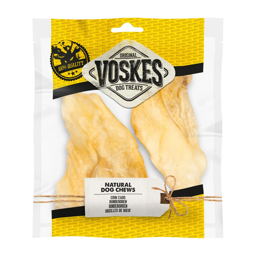 Hondensnacks Runderoren 2 stuks van Voskes – productfoto