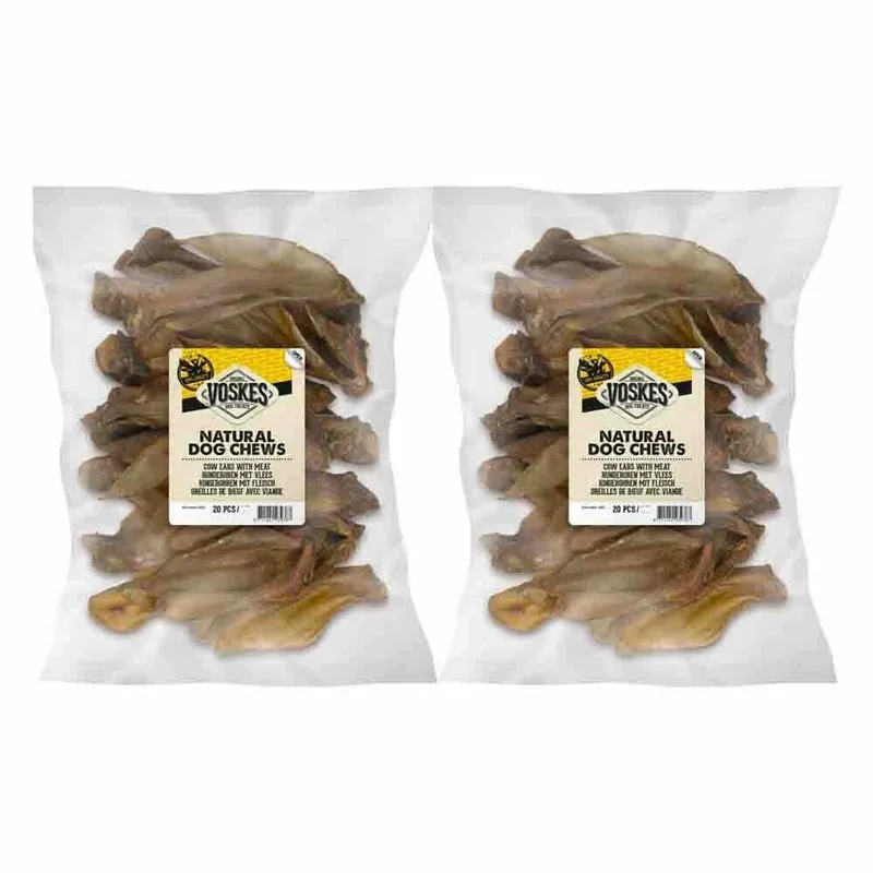 Hondensnacks Runderoren met Vlees - 2 x 20 stuks - Voordeelverpakking von Voskes – Produktfoto