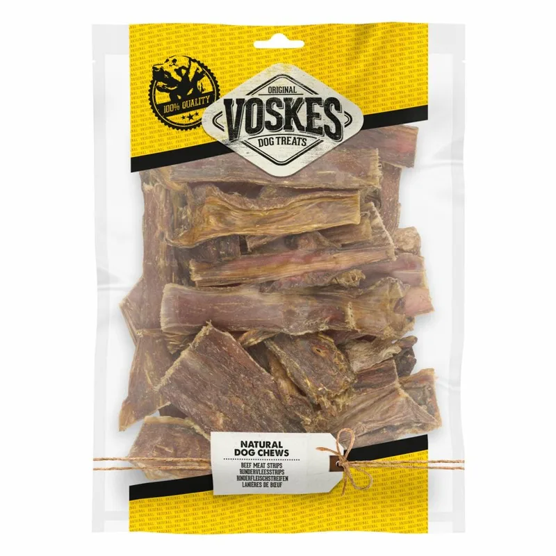 Hondensnacks Runderstrips - 8 x 400 gr - Voordeelverpakking by Voskes – product photo