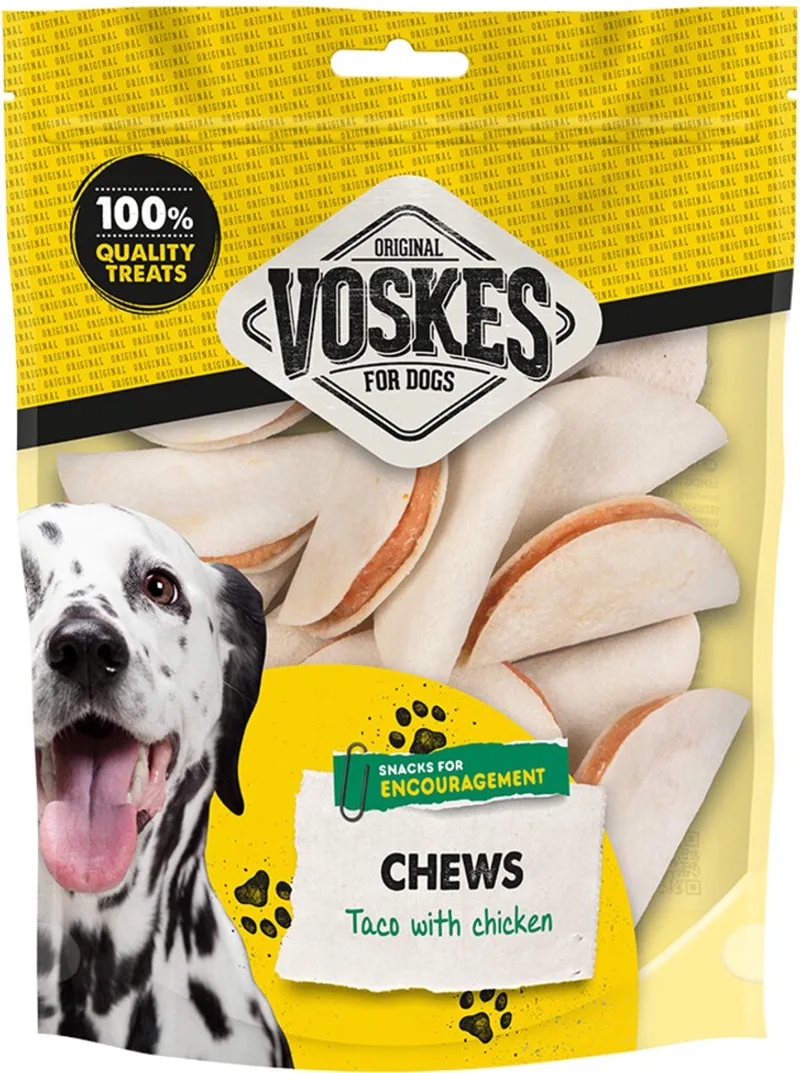 Hondensnacks Taco met Kip - 15 x 400 gr - Voordeelverpakking von Voskes – Produktfoto