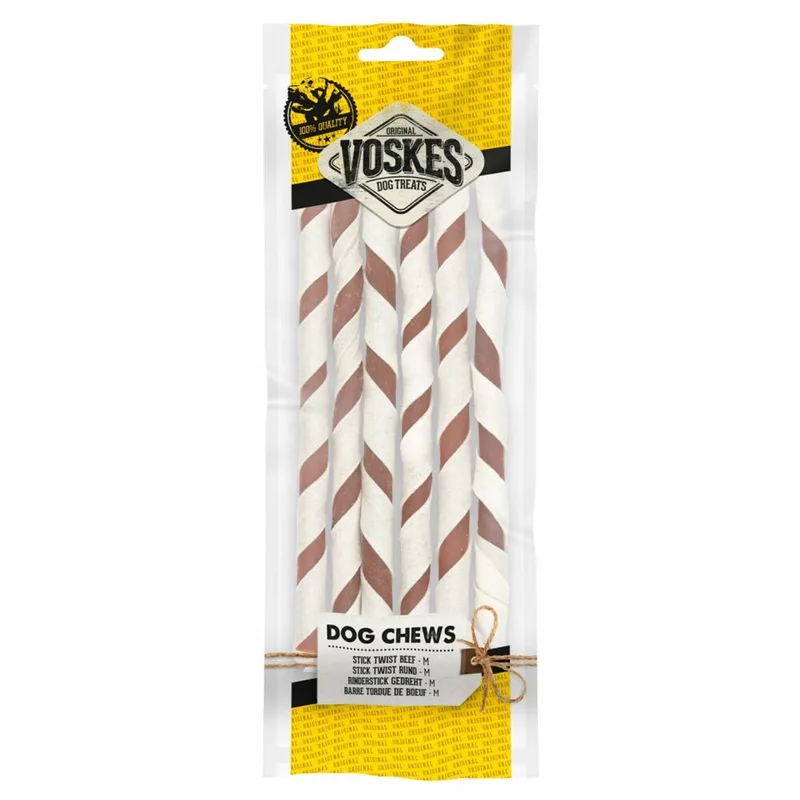 Hondensnacks Twist Stick Beef M - 6 stuks de Voskes – photo produit