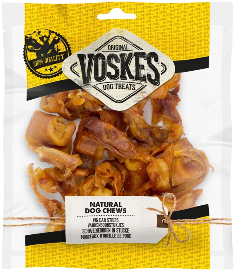 Hondensnacks Varkensoor stukjes - 12 x 200 gr - Voordeelverpakking by Voskes – product photo