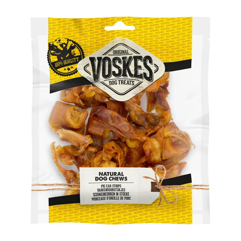 Hondensnacks Varkensoor stukjes 200 gr van Voskes – productfoto