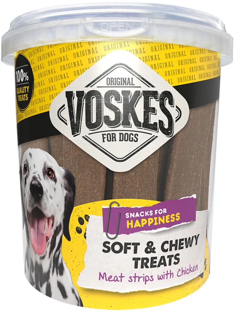 Hondensnacks Vleesstrips Kip - 12 x 600 gr - Voordeelverpakking de Voskes – photo produit